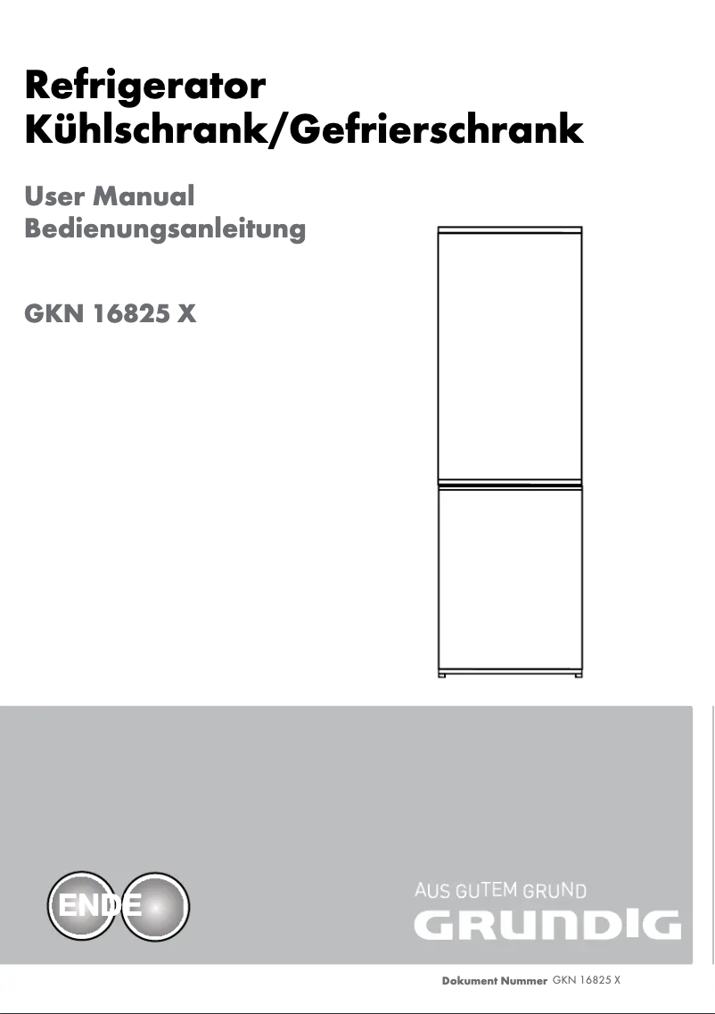 Page 1 de la notice Manuel utilisateur Grundig GKN 16825 X