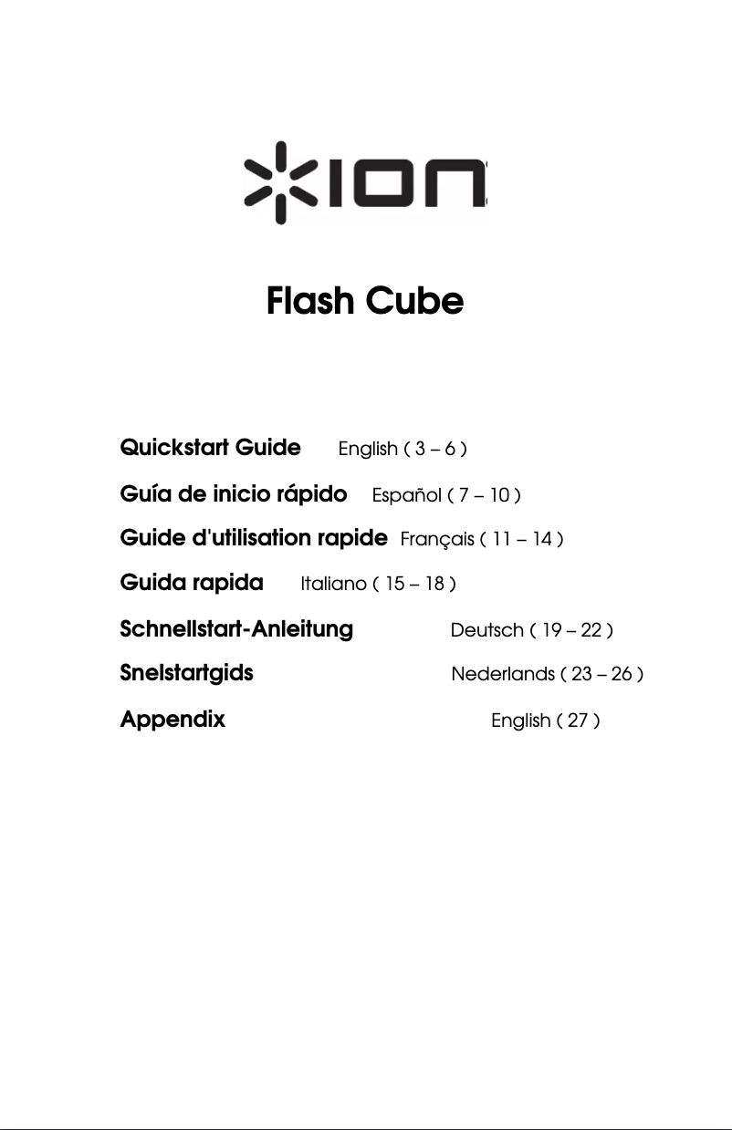 Page n°1 - Manuel utilisateur ION Flash Cube