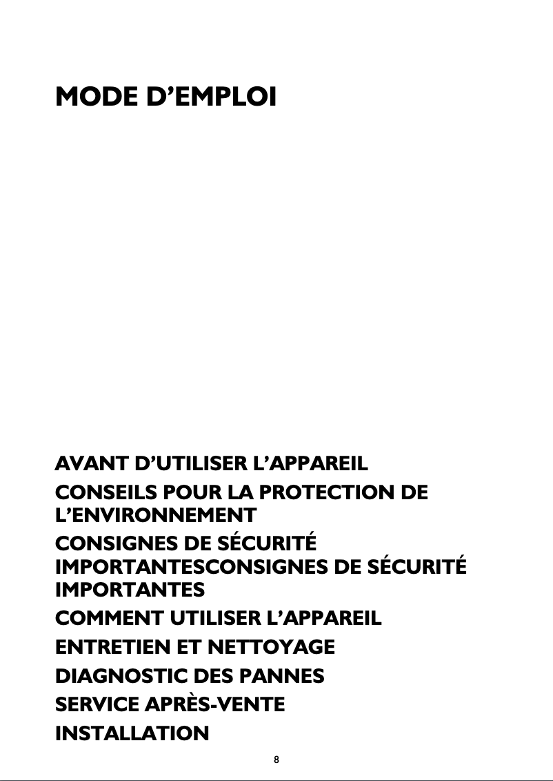 Image de la première page du manuel de l'appareil AKR 923
