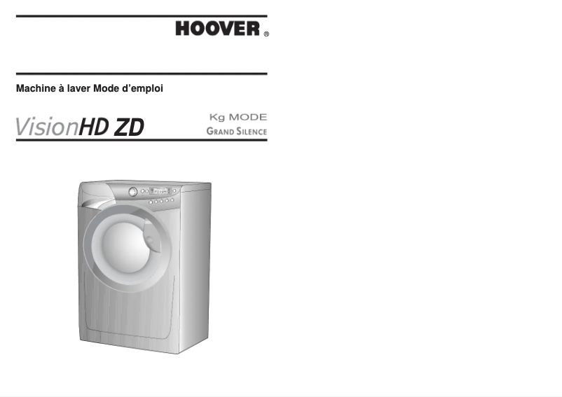 Page n°1 - Manuel utilisateur Hoover VHD 9163ZD-80