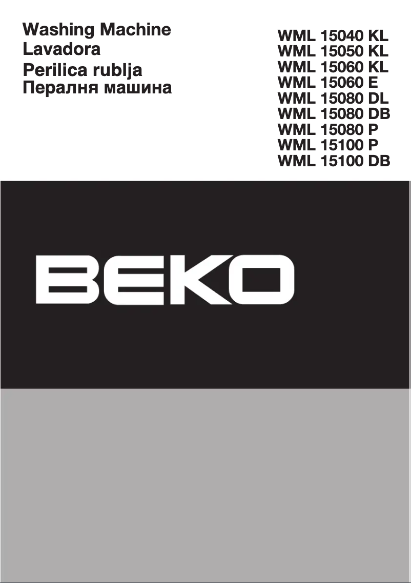 Page n°1 - Manuel utilisateur Beko WML 15080 DL
