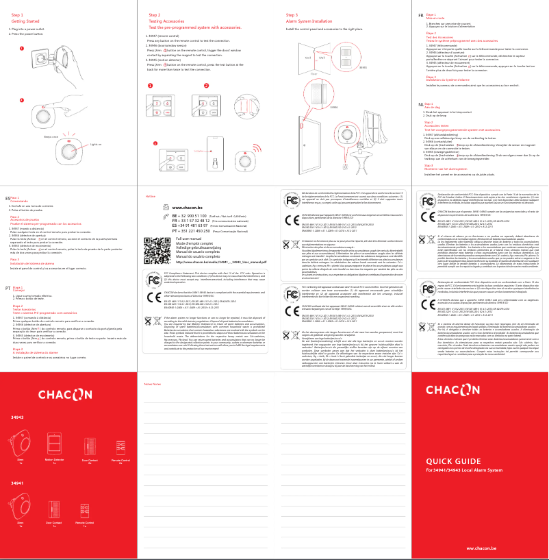 Page n°1 - Manuel utilisateur Chacon 34943