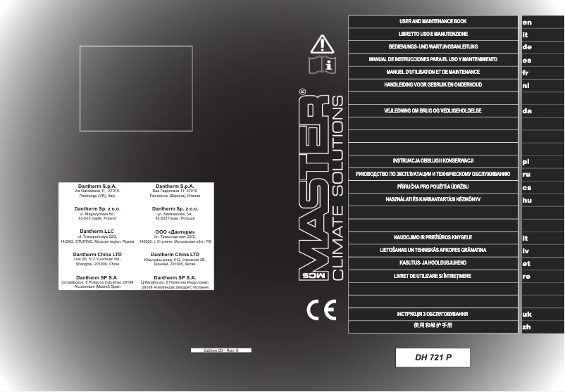 Página 1 del manual Manual de usuario Master DH 721