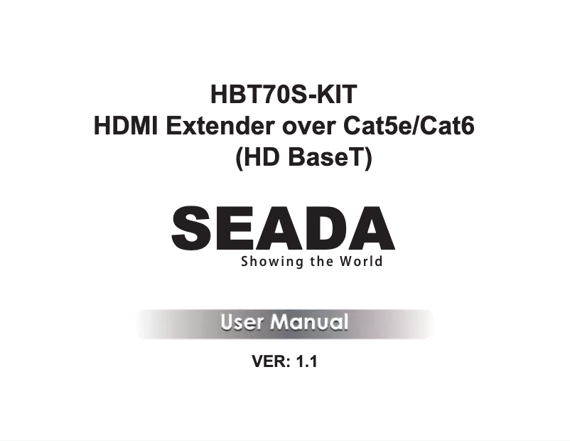Page n°1 - Manuel utilisateur SEADA HBT70S-KIT