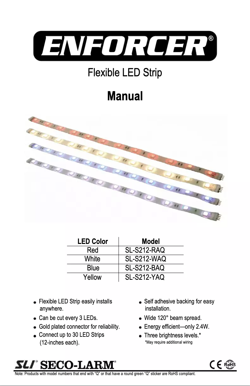 Page n°1 - Manuel utilisateur Enforcer SL-S212-BAQ