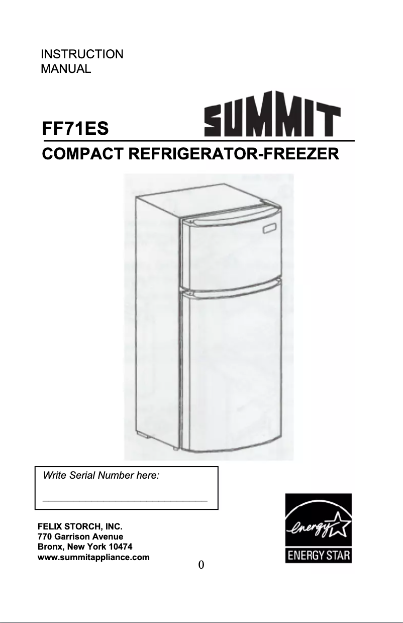 Page 1 de la notice Guide d'installation Summit FF71ES