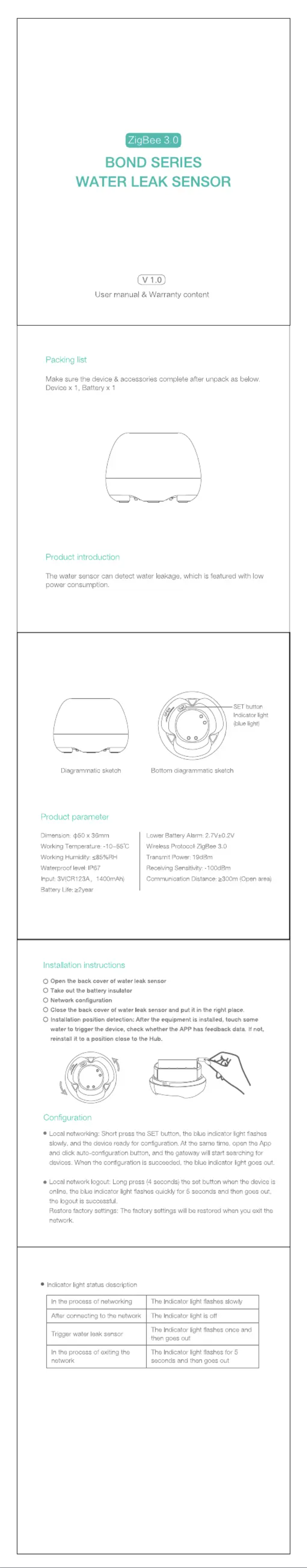 Page n°1 - Manuel utilisateur Tuya Konke