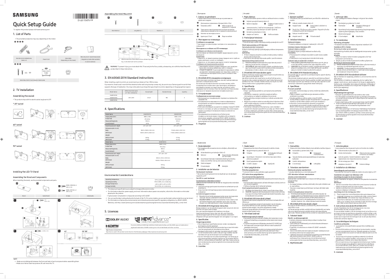 Page n°1 - Manuel utilisateur Samsung HG43ET670UX