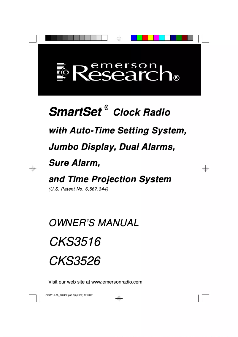 Page n°1 - Manuel utilisateur Emerson CKS3526