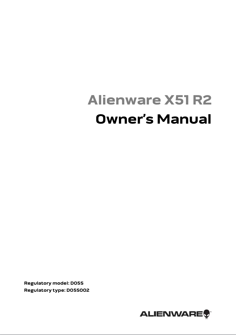 Page 1 de la notice Manuel utilisateur Alienware X51 R2