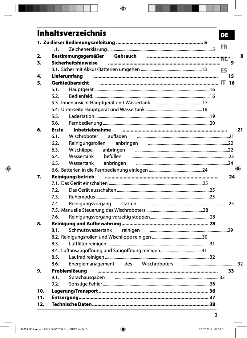 Image de la première page du manuel de l'appareil MD 18379