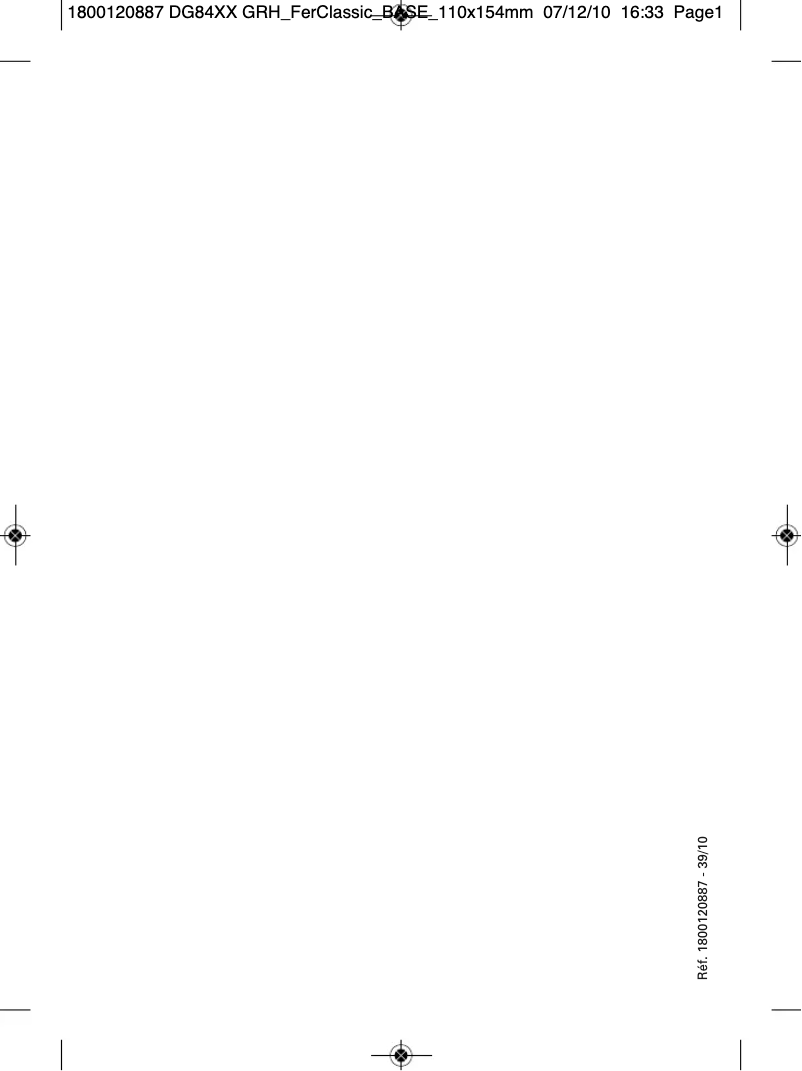 Page 1 de la notice Manuel utilisateur Rowenta Pro Precision DG8415