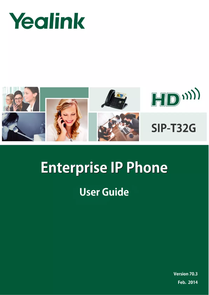 Page 1 de la notice Manuel utilisateur Yealink SIP-T32G