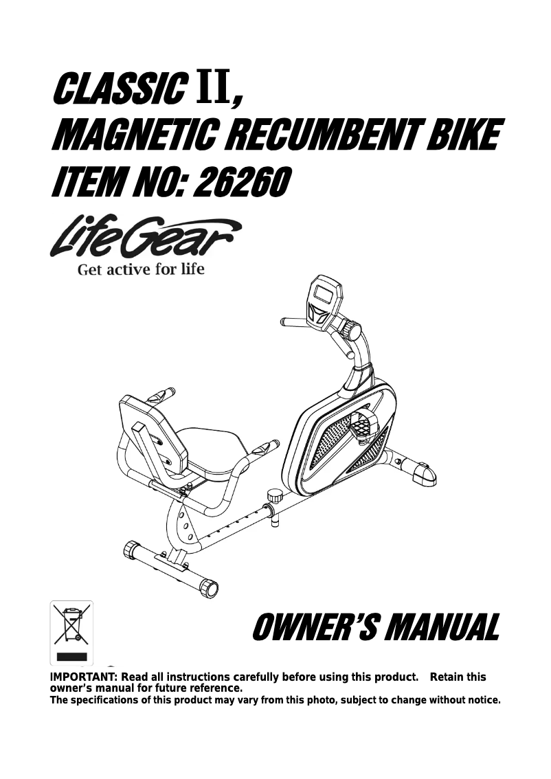 Image de la première page du manuel de l'appareil Classic II 26260