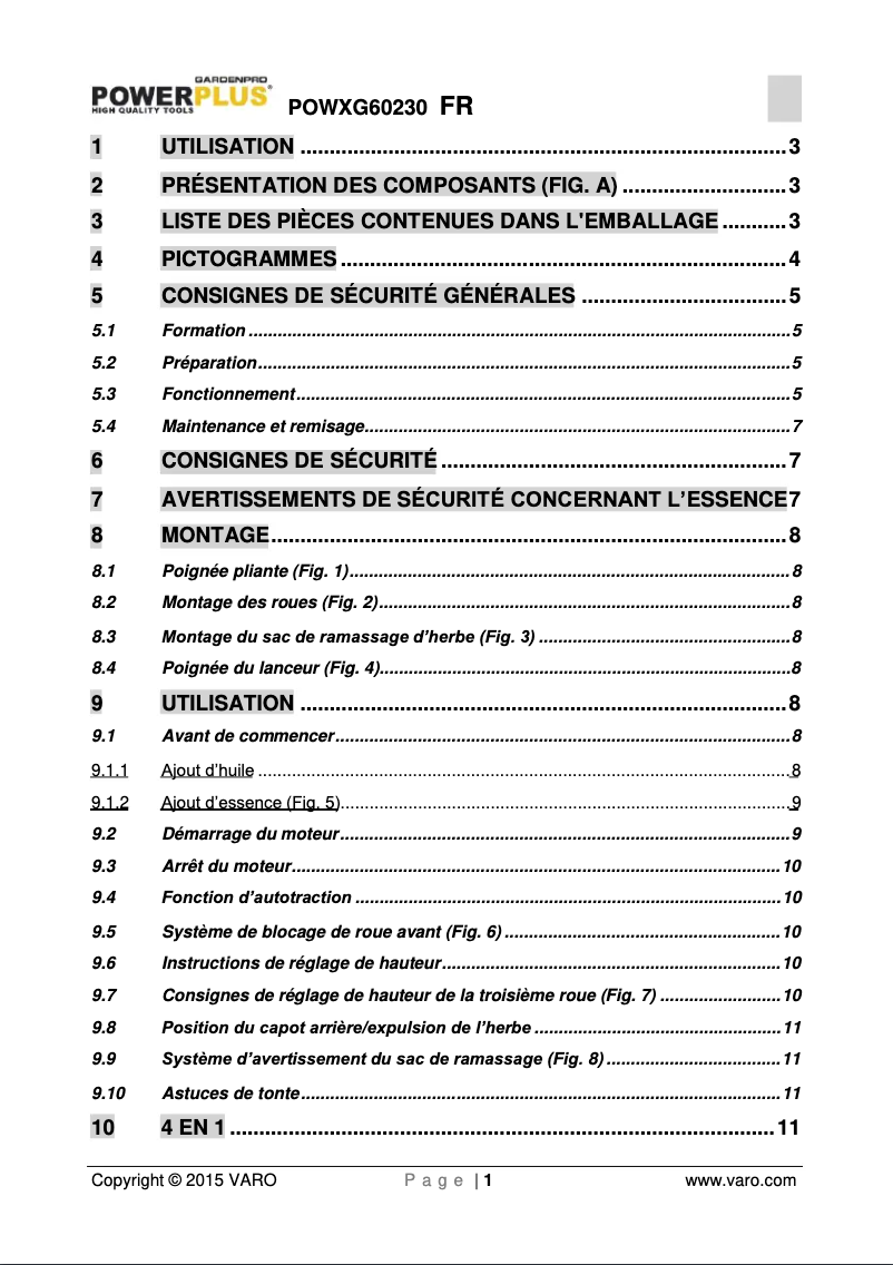 Página 1 del manual Manual de usuario PowerPlus POWXG60230