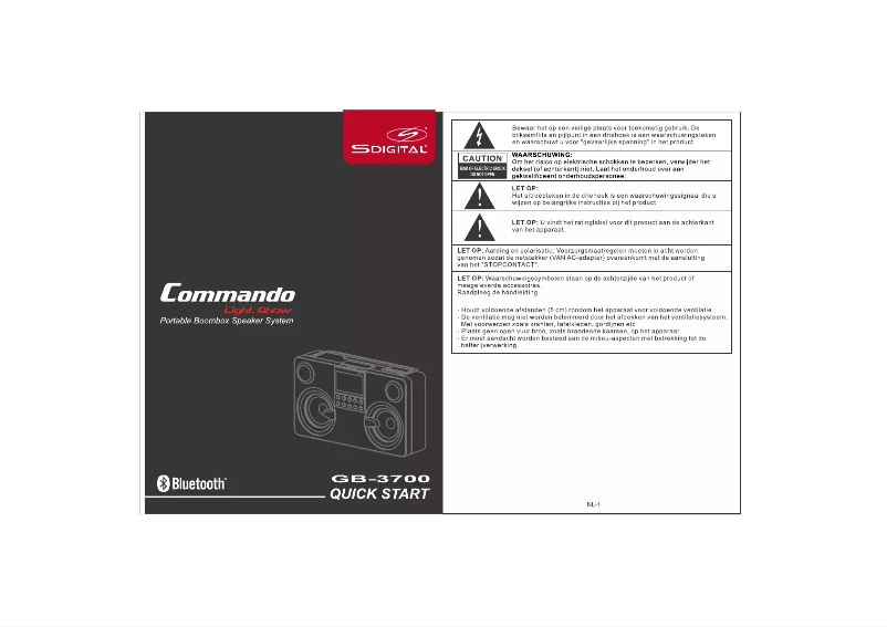 Page 1 de la notice Manuel utilisateur SDigital Commando Light Show GB-3700