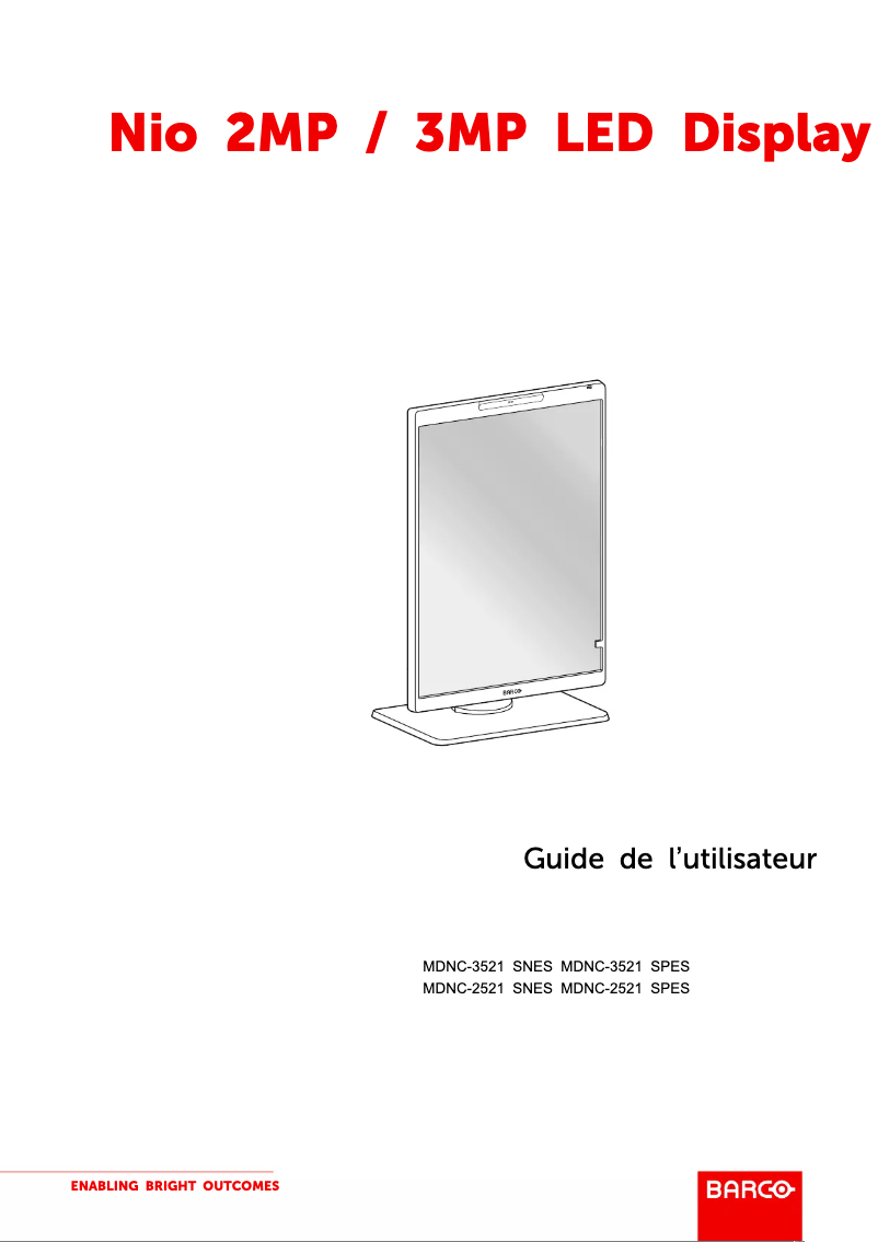 Page 1 de la notice Manuel utilisateur Barco MDNC-3521