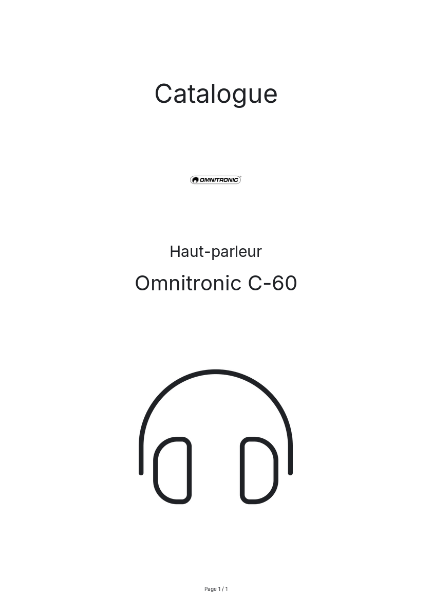 Page n°1 - Catalogue Omnitronic C-60