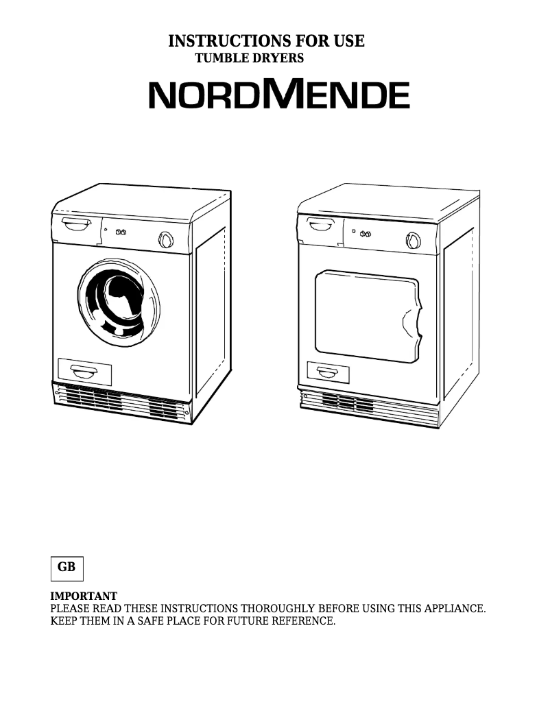 Page n°1 - Manuel utilisateur Nordmende TDC71NMSL