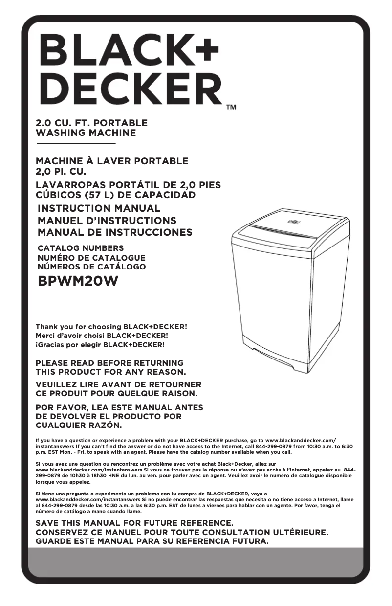 Imagen de la primera página del manual del dispositivo BPWM20W