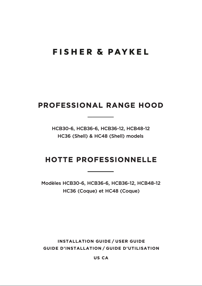 Page 1 de la notice Manuel utilisateur Fisher & Paykel HCB48-12N