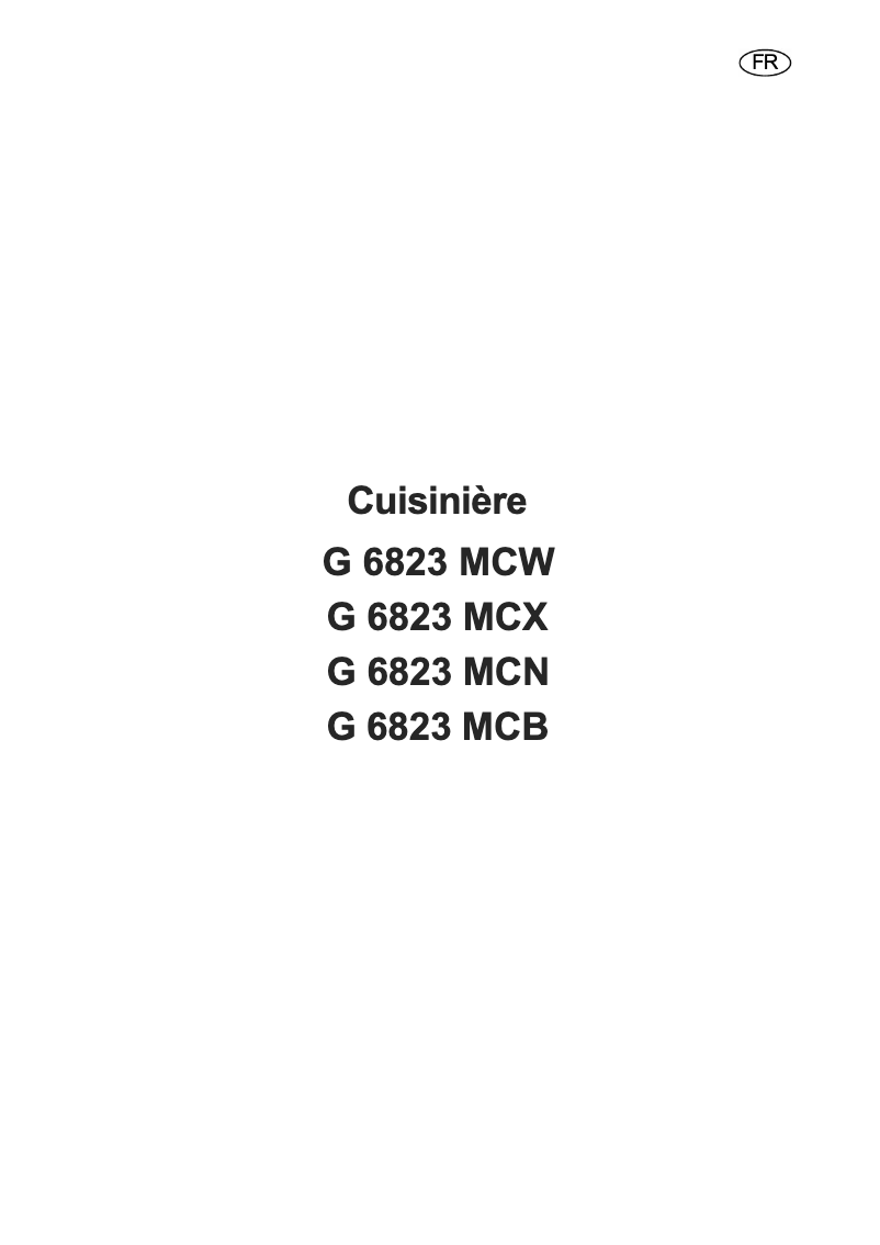 Page n°1 - Manuel utilisateur Arthur Martin-Electrolux G6823MCX
