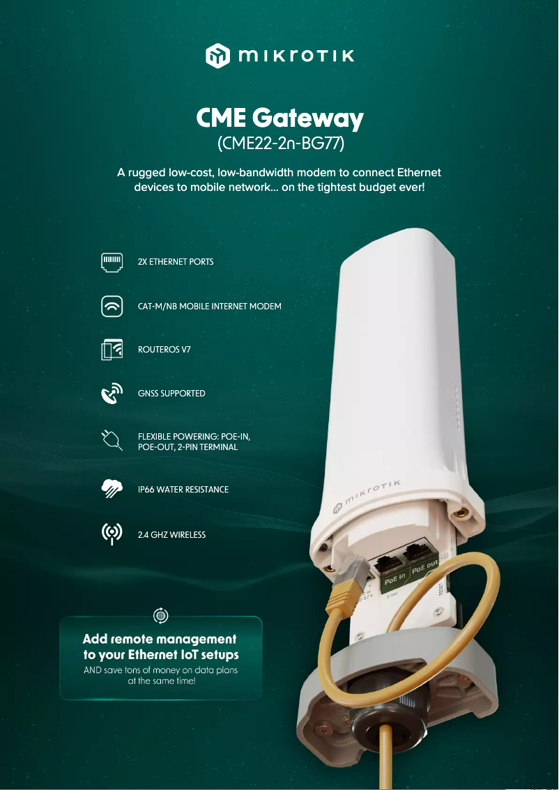 Page 1 de la notice Brochure Mikrotik CME22-2n-BG77