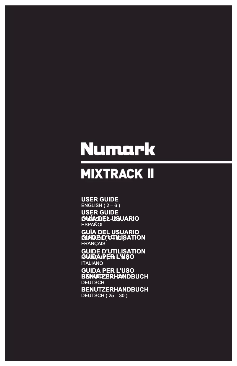 Page 1 de la notice Manuel utilisateur Numark Mixtrack II