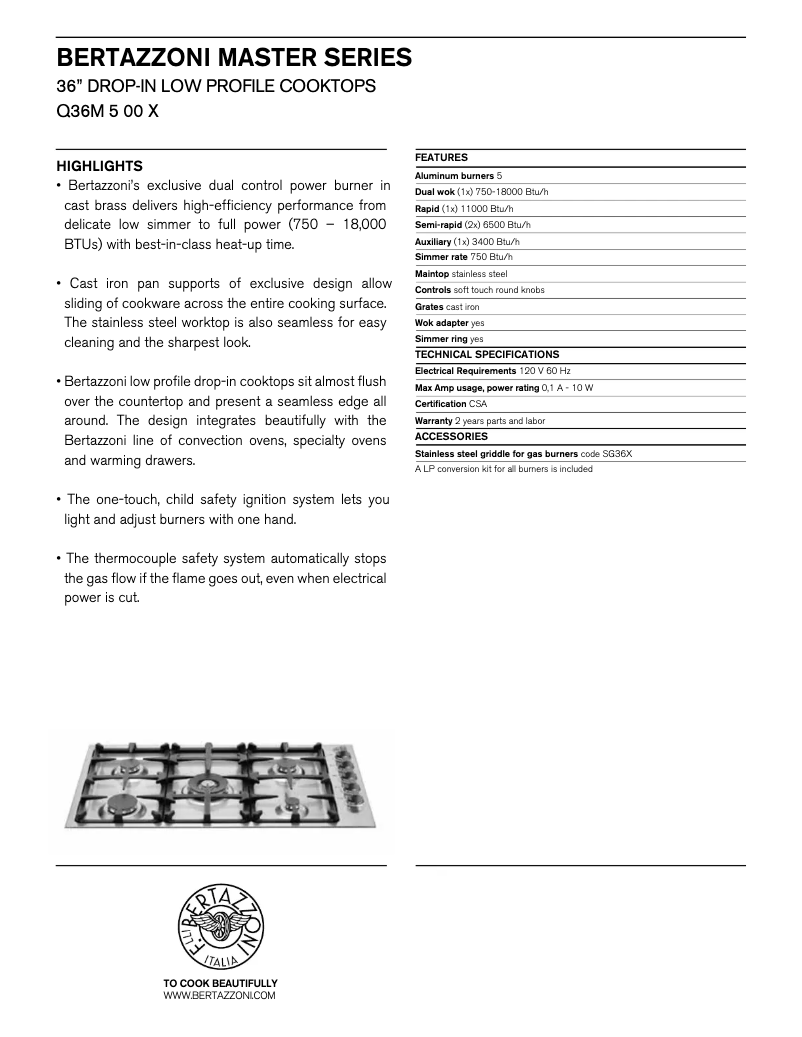 Image de la première page du manuel de l'appareil Q36M500X