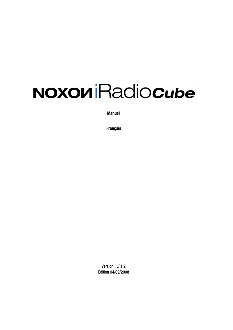 Página 1 del manual Manual de usuario Noxon IRadio Cube