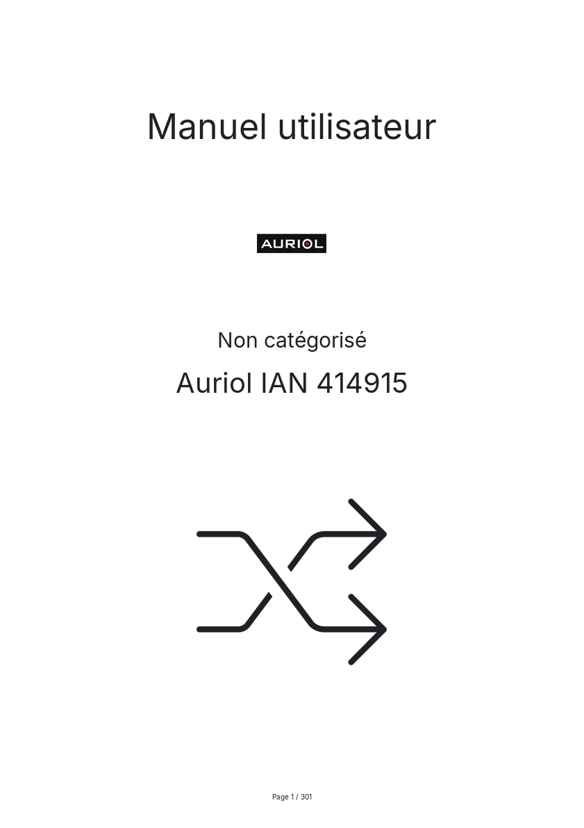Page n°1 - Manuel utilisateur Auriol IAN 414915