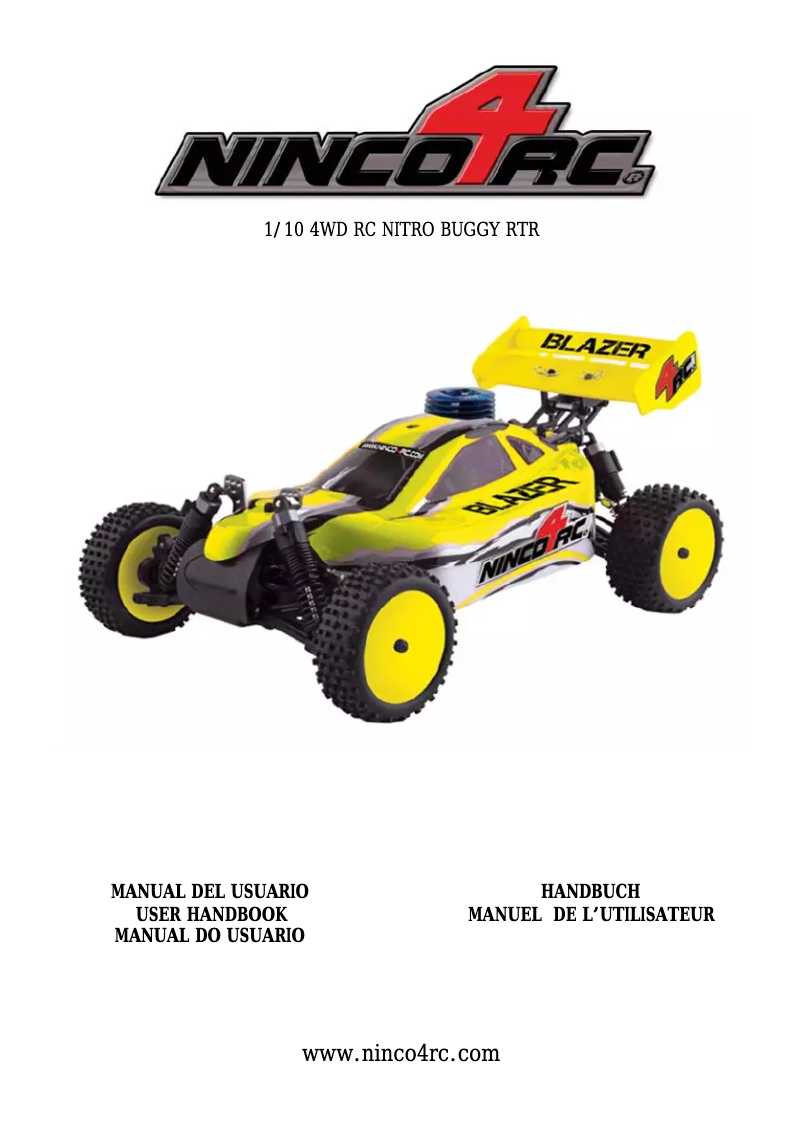 Page 1 de la notice Manuel utilisateur Ninco4RC 1/10 4WD RC Nitro Buggy RTR