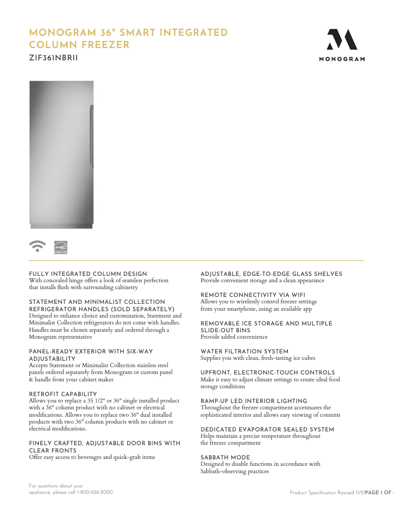 Image de la première page du manuel de l'appareil ZIF361NBRII