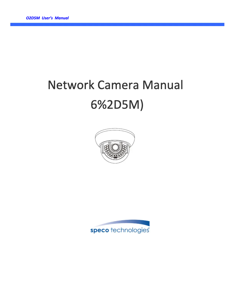 Page 1 de la notice Manuel utilisateur Speco Technologies O2D5M