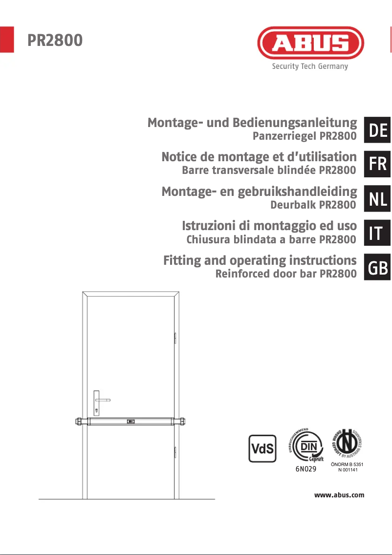 Imagen de la primera página del manual del dispositivo PR2800