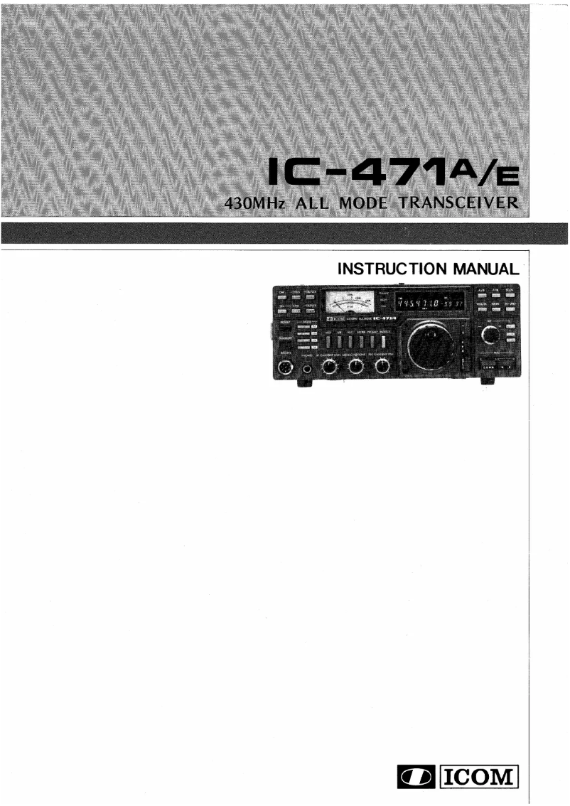 Page n°1 - Manuel utilisateur ICOM IC-471A E