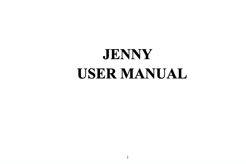 Image de la première page du manuel de l'appareil Jenny T172I