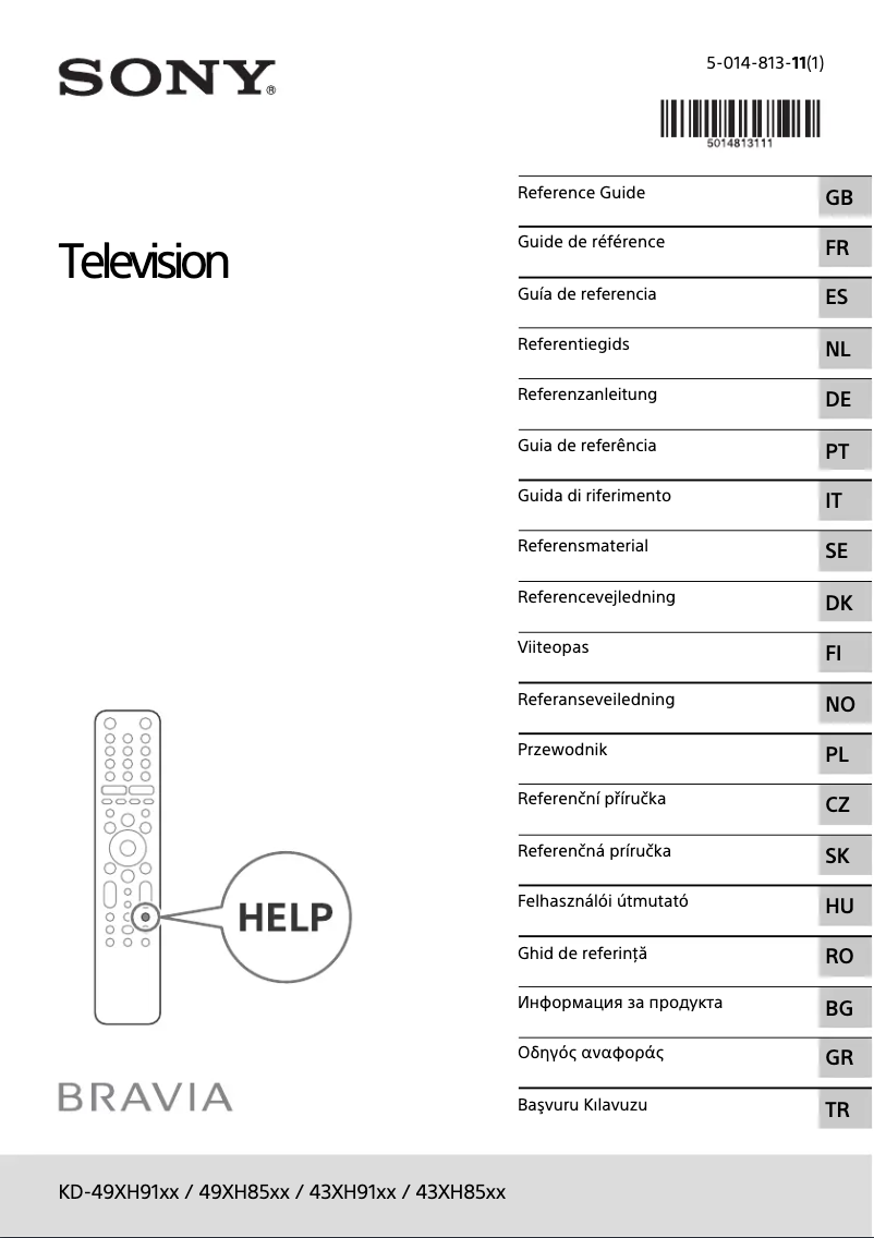 Page n°1 - Manuel utilisateur Sony KD43XH8505BU