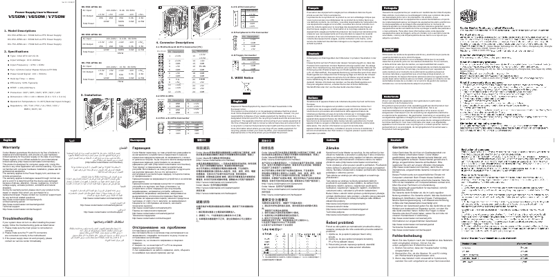 Page n°1 - Manuel utilisateur CM Storm V750