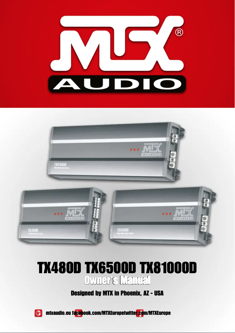 Page 1 de la notice Manuel utilisateur MTX Audio TX480D