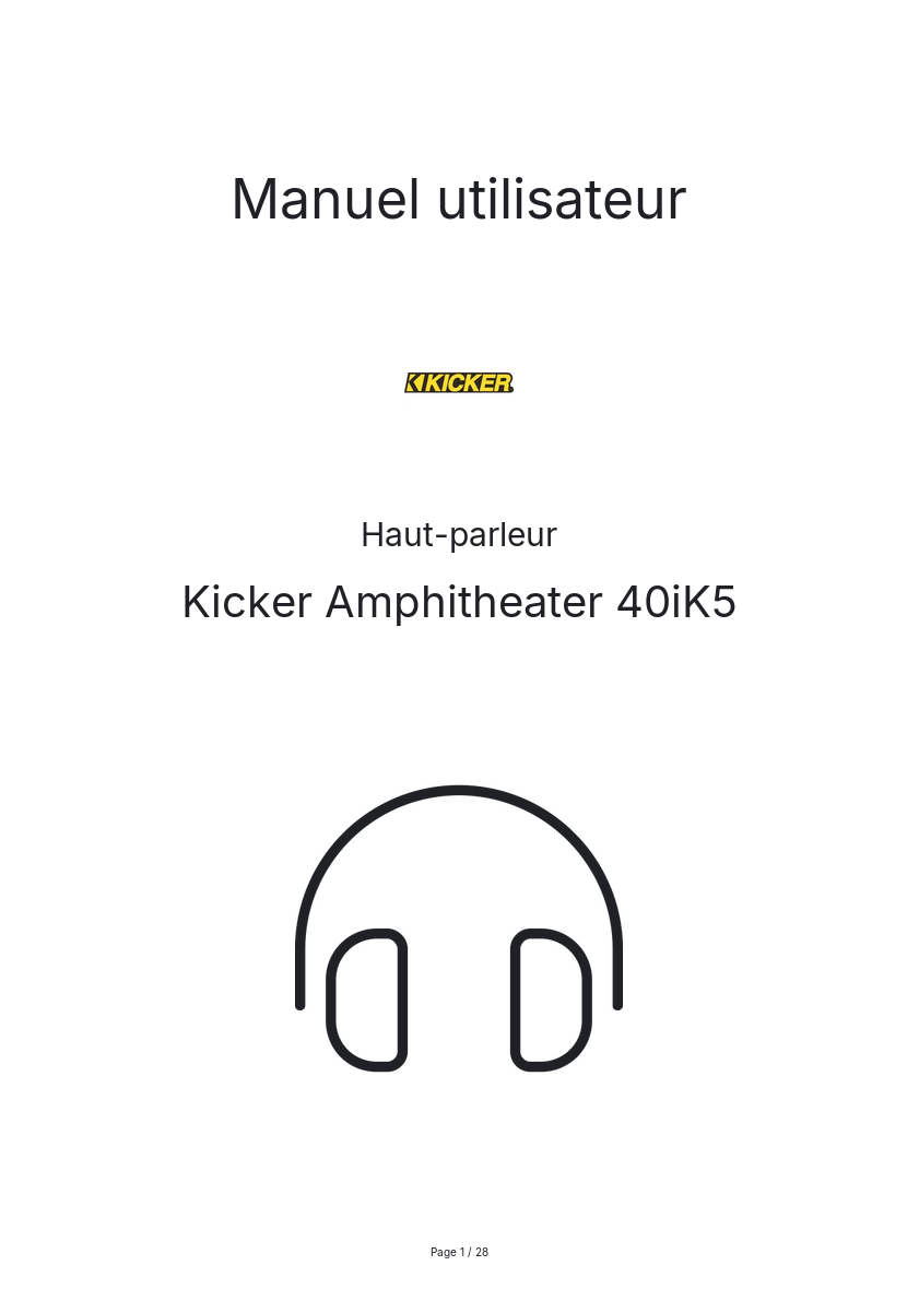 Image de la première page du manuel de l'appareil Amphitheater 40iK5