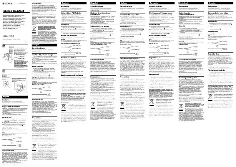 Page n°1 - Manuel utilisateur Sony DR-210DP