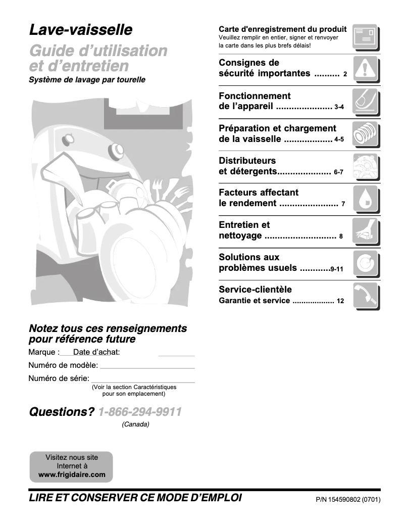 Page 1 de la notice Manuel utilisateur Frigidaire FBD2400KS