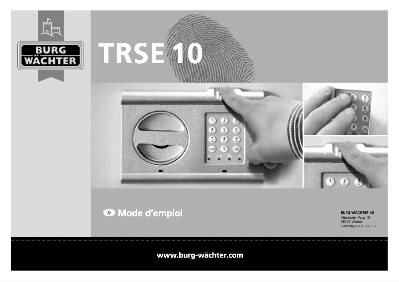 Page n°1 - Manuel utilisateur Burg Wächter TRSE 10
