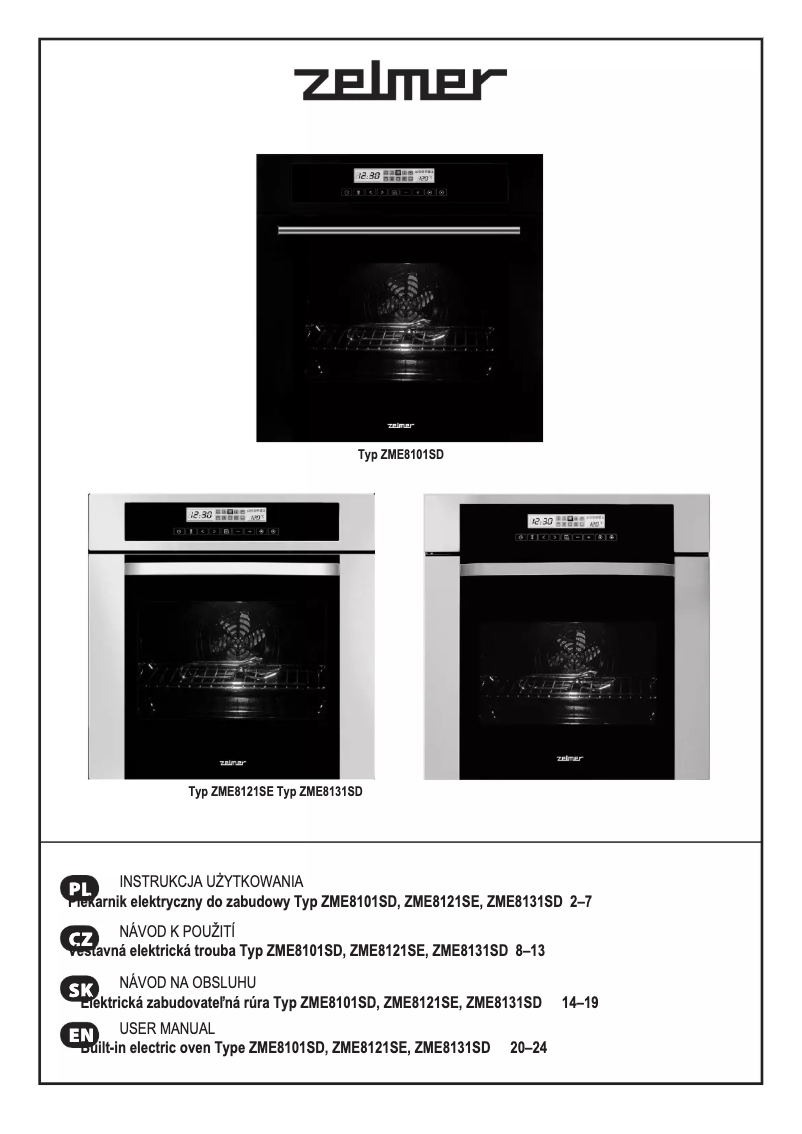 Page 1 de la notice Manuel utilisateur Zelmer ZME8121SE