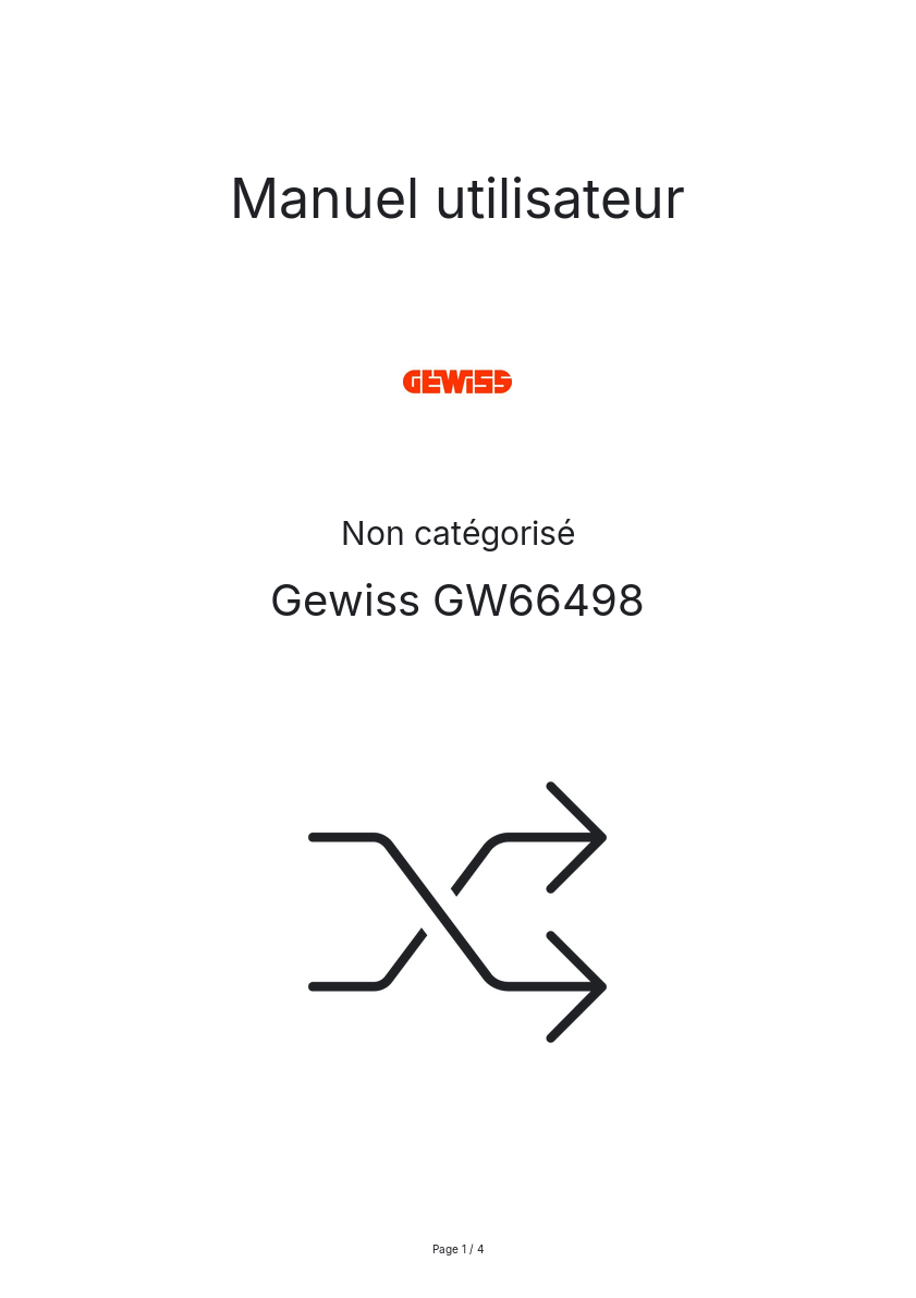 Page n°1 - Manuel utilisateur Gewiss GW66498