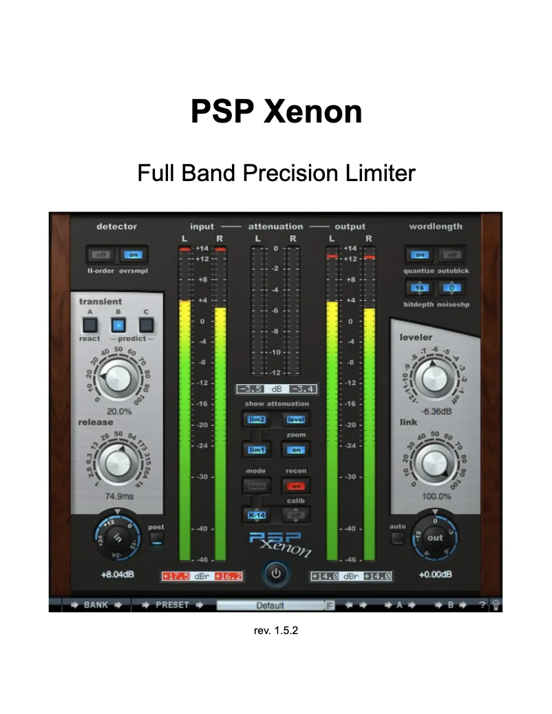 Page n°1 - Manuel utilisateur PSP Audioware PSP Xenon