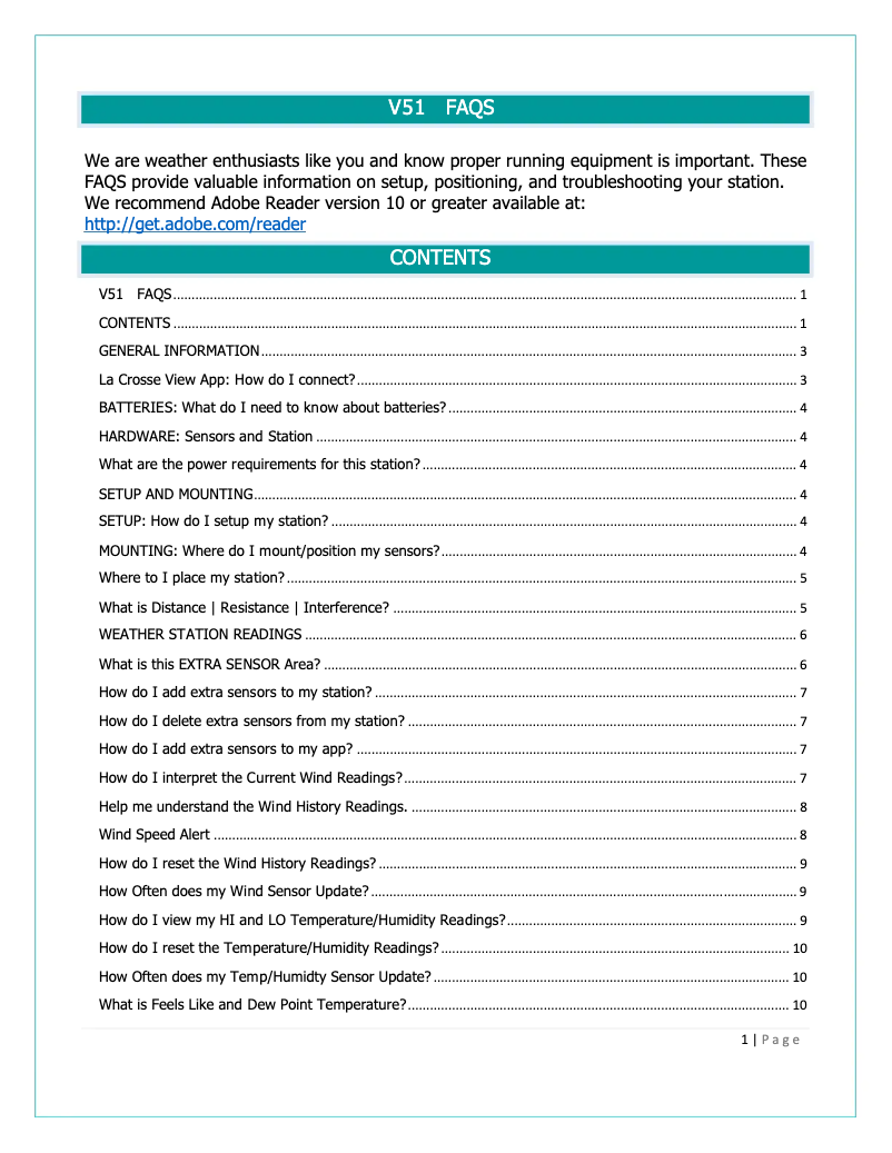 Page n°1 - FAQ La Crosse Technology 327-30647