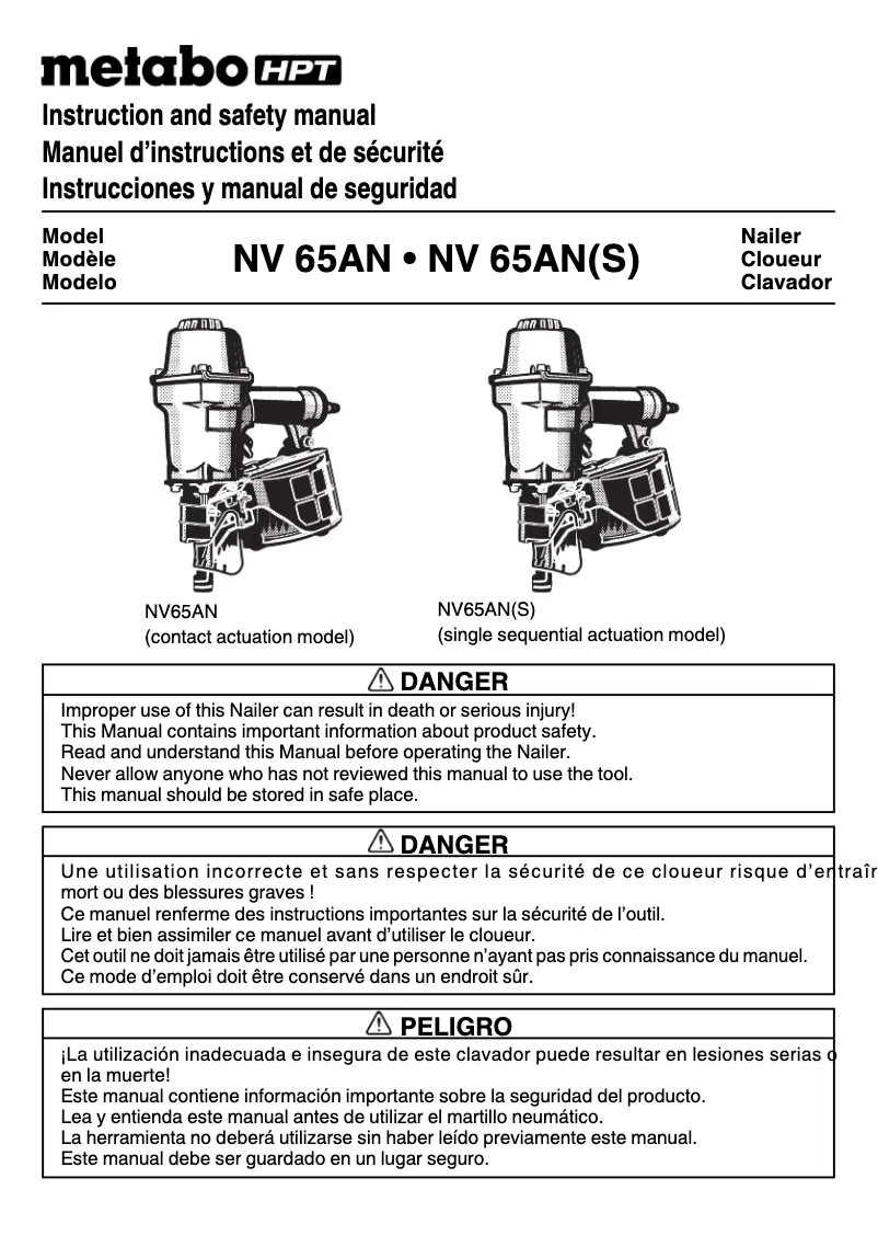 Image de la première page du manuel de l'appareil NV65AN
