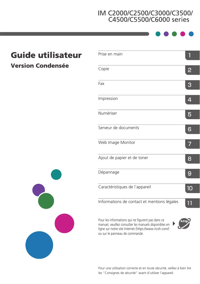Page n°1 - Manuel utilisateur Ricoh IM C6000LT